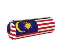 GaxfjRu Malasia - Funda de piel con cremallera para bolígrafos y lápices, diseño de bandera de Malasia