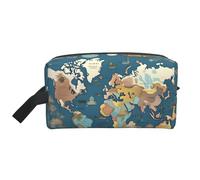 GaxfjRu Mapa del mundo impresión de plantilla de viaje Bolsa de Cosméticos Organizador Grande Bolsa de Maquillaje Mujeres para Cosméticos Accesorios de tocador, Blanco, Talla Única, Color blanco.,