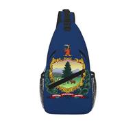 GaxfjRu Mochila cruzada pequeña con estampado de la bandera del estado de Vermont para exteriores