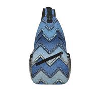 GaxfjRu Mochila cruzada pequeña con estampado de mezclilla azul degradado, riñonera para exteriores