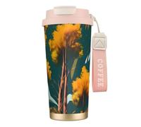 GaxfjRu National Parks Sunshine Trees - Taza de café aislada con doble tapa, 500 ml, acero inoxidable 316, capa interior, vaso térmico con popote