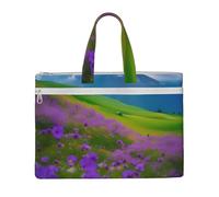 GaxfjRu Nature Purple Flowers Meadow Mountain Scenic Print Bolsa de lona para laptop para mujer, bolsas de trabajo casuales para viajes, oficina, universidad