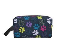 GaxfjRu Neceser de viaje con bonito diseño de huellas de perro, bolsa de maquillaje grande para mujer, cosméticos, artículos de tocador, accesorios, color blanco/opulento jardín, talla única, Jardín