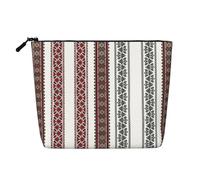 GaxfjRu Neceser de viaje con estampado de motivos ucranianos, bolsa de aseo con cremallera, organizador de maquillaje para mujer, Negro -, Talla única