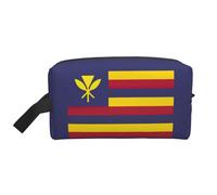 GaxfjRu Neceser de viaje con la bandera del Reino de Hawái, bolsa de maquillaje grande, bolsa de maquillaje para mujer, para cosméticos, artículos de tocador, accesorios, color blanco/opulento jardín,