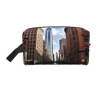 GaxfjRu New York Print - Bolsa organizadora de cosméticos de viaje, bolsa de maquillaje grande para mujer, para cosméticos, artículos de tocador, Blanco, Talla única