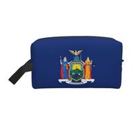 GaxfjRu Nueva York State Flag impresión Viaje Bolsa de Cosméticos Organizador Grande Bolso de Maquillaje Mujeres para Cosméticos Artículos de tocador Accesorios, Blanco, Talla Única, Color blanco.,