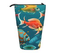 GaxfjRu Ocean Underwater Fish Print - Estuche telescópico portátil con múltiples ranuras, para herramientas de escritura y accesorios