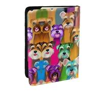 GaxfjRu Oil Cute Schnauzer - Funda para pasaporte con estampado de perros Schnauzer para viajes, organizador de viaje, funda para tarjetas de crédito, Black, Talla única
