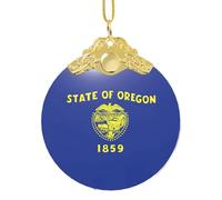 GaxfjRu Oregon State Flag Christmas Home Decor Ornaments, colgante colgante de árbol de Navidad para alegría navideña, talla única