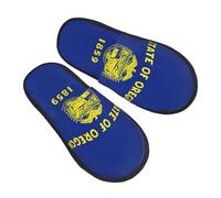 GaxfjRu Oregon State Flag - Pantuflas de invierno de felpa para uso en interiores, pantuflas de casa suaves y cálidas para invitados y comodidad en el hogar, unisex, Negro, 36.5 EU