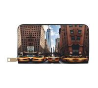 GaxfjRu Palm Trees and Clear Sea - Cartera de piel sintética con cremallera de metal, tarjetero para mujeres modernas y organizadas, New York, Talla única, Classic