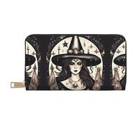 GaxfjRu Palm Trees and Clear Sea - Cartera de piel sintética con cremallera de metal, tarjetero para mujeres modernas y organizadas, Magia Bruja Brujería Bohemia, Talla única, Classic