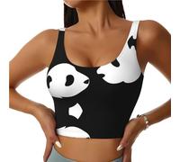 GaxfjRu Panda Animal - Camiseta sin mangas de entrenamiento para mujer, sujetadores deportivos para mujer, de alto soporte con sujetadores integrados y comodidad, Negro, S