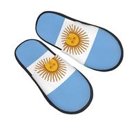 GaxfjRu Pantuflas de invierno de felpa con bandera argentina para uso en interiores, pantuflas de casa suaves y cálidas para invitados y comodidad en el hogar, unisex