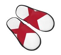 GaxfjRu Pantuflas de invierno de felpa con bandera del estado de Alabama para uso en interiores, pantuflas de casa suaves y cálidas para invitados y comodidad en el hogar, unisex, Negro, 36.5 EU