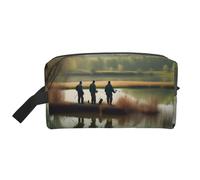 GaxfjRu Pesca Lago Pescadores Impresión Viaje Cosméticos Bolsa Organizador Grande Maquillaje Mujeres Cosméticos Artículos de tocador Accesorios, Blanco, Talla Única, Color blanco., Talla única