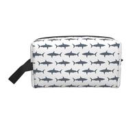 GaxfjRu Pescado y tiburón impresión Viaje Cosmético Bag Organizador Grande Bolsa de Maquillaje Mujeres para Cosméticos Accesorios de tocador, Blanco, Talla única, Color blanco., Talla única