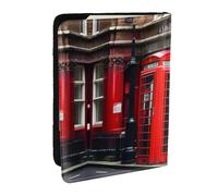 GaxfjRu Phone Booth London Street Print - Funda para pasaporte para viajes, organizador de viaje, funda para tarjetas de crédito, Black, Talla única