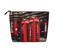 GaxfjRu Phone Booth London Street Print - Neceser de viaje con cremallera, organizador de maquillaje para mujer, Negro -, Talla única
