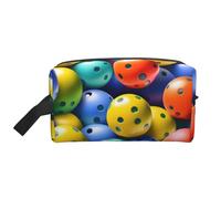 GaxfjRu Pickleball Balls Colores Impresión Patrón de Viaje Bolsa de Cosméticos Organizador Grande Bolsa de Maquillaje Mujeres para Cosméticos Artículos de tocador Accesorios, Blanco, Talla Única,