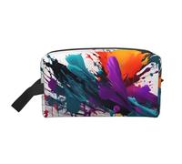 GaxfjRu Pintura Splatter impresión Viaje Cosmético Bolsa Organizador Grande Makeup Bag Mujeres para Cosméticos Artículos de tocador Accesorios, blanco, Talla única, Color blanco., Talla única