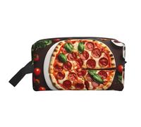 GaxfjRu Pizza Comida Impresión Viaje Cosmético Bolsa Organizador Grande Maquillaje Mujeres Cosméticos Artículos de tocador, blanco, Talla única, Color blanco., Talla única