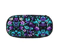 GaxfjRu Púrpura y verde agua impresión flor gran capacidad lápiz lápiz bolsa bolsa bolsa casa universidad oficina organizador para adultos Studen, Negro , Talla única, Lindo