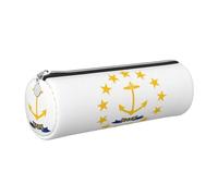 GaxfjRu Rhode Island State Flag - Estuche de piel con cremallera para bolígrafos y lápices, diseño de bandera del estado de Rhode Island, bolsa suave