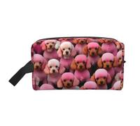 GaxfjRu Rosa Caniche Perros Impresión Viaje Cosméticos Bolsa Organizador Grande Bolsa de Maquillaje Mujeres para Cosméticos Artículos de tocador Accesorios, Blanco, Talla Única, Color blanco., Talla