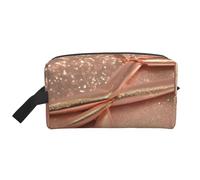 GaxfjRu rosa oro brillo impresión Viaje Cosméticos Bag Organizador Grande Bolsa de Maquillaje Mujeres para Cosméticos Artículos de tocador Accesorios, blanco, Talla única, Color blanco., Talla única