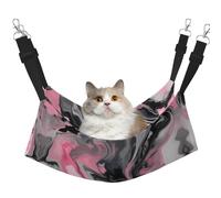 GaxfjRu Rosados - Cama para gatos ajustable artística de tinta abstracta de mármol gris para ventana, acogedora cama de terciopelo para mascotas y descanso para gatitos