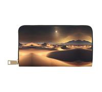 GaxfjRu Sahara Desert - Cartera de cuero para mujer, organizador de gran capacidad con soporte para chequera, cartera plegable para mujer, color blanco, talla única, clásica, White, Talla única,