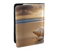 GaxfjRu Seashell Landscape On The Beach - Soporte para pasaporte con estampado familiar, cartera para pasaporte para mujer, artículos esenciales de viaje, bolsa para pasaporte para hombres
