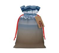 GaxfjRu Serene - Bolsa de arpillera con estampado costero, regalos de fiesta de Navidad, bolsa de regalo para regalos, varios tamaños (S, M)