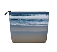 GaxfjRu Serene Coastal Print - Neceser de viaje con cremallera, organizador de maquillaje para mujer, Negro -, Talla única