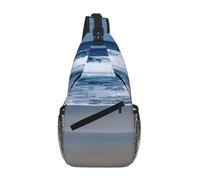 GaxfjRu Serene - Mochila bandolera pequeña con estampado costero, riñonera para exteriores