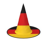 GaxfjRu Sombrero de bruja con estampado de bandera de Alemania para mujer, bonitos accesorios de disfraz de Halloween, sombrero de bruja para adultos, cosplay y disfraz, Negro, 2 piezas