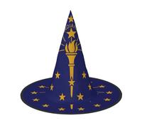 GaxfjRu Sombrero de bruja con estampado de bandera del estado de Indiana, accesorio de disfraz de bruja para Halloween, cosplay, fiesta, decoración de vacaciones, 3 piezas