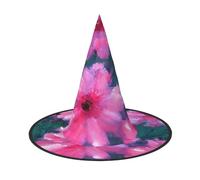 GaxfjRu Sombrero de bruja de Halloween con estampado de flores rosas, accesorio de disfraz de bruja para Halloween, cosplay, fiesta, decoración de vacaciones, 3 piezas