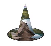 GaxfjRu Sombrero de bruja de Halloween con estampado del parque nacional glaciar, accesorio de disfraz de bruja para Halloween, cosplay, fiesta, decoración de vacaciones, 3 piezas