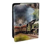 GaxfjRu Steam Little Train - Funda para pasaporte con estampado de tren pequeño para viajes, organizador de viaje, funda para tarjetas de crédito, Black, Talla única