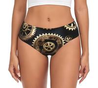 GaxfjRu Steampunk Gears - Bragas invisibles para mujer, transpirables, suaves, elásticas, cómodas para mujer, Negro, S