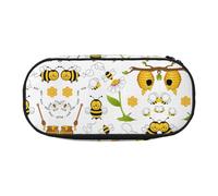 GaxfjRu Studen - Estuche para lápices con diseño de abejas voladoras, gran capacidad, para el hogar, la universidad, la oficina, organizador para adultos, Negro , Talla única, Lindo