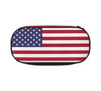 GaxfjRu Studen - Estuche para lápices con diseño de bandera de Estados Unidos, gran capacidad, para el hogar, la universidad, la oficina, organizador para adultos, Negro , Talla única, Lindo