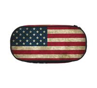 GaxfjRu Studen - Estuche para lápices con diseño de bandera de Estados Unidos, gran capacidad, para el hogar, la universidad, la oficina, organizador para adultos, Negro , Talla única, Lindo