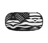 GaxfjRu Studen - Estuche para lápices con diseño de bandera estadounidense en blanco y negro, gran capacidad para el hogar, la universidad, la oficina, organizador para adultos, Negro , Talla única,