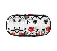 GaxfjRu Studen - Estuche para lápices con diseño de flores y hojas con estampado primaveral de gran capacidad para el hogar, la universidad, la oficina, organizador para adultos, Negro , Talla única,