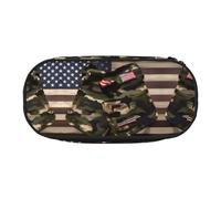 GaxfjRu Studen - Estuche para lápices con diseño de la bandera americana de la jungla, gran capacidad para el hogar, la universidad, la oficina, organizador para adultos, Negro , Talla única, Lindo