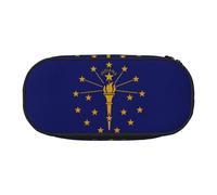GaxfjRu Studen - Estuche para lápices con diseño de la bandera de Indiana, gran capacidad, para el hogar, la universidad, la oficina, organizador para adultos, Negro , Talla única, Lindo
